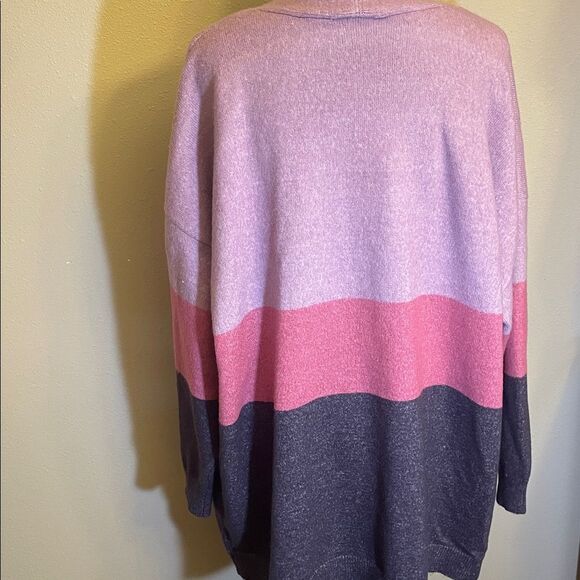 Lane Bryant Pink and Purple Open Cardigan - Picture 3 of 5